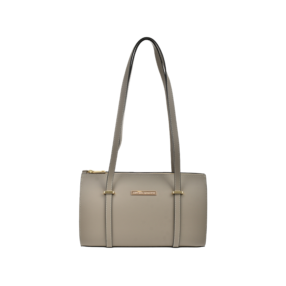Geanta de umar din piele naturala Antonia Moretti AM1473, Grej, #1, Bagsy