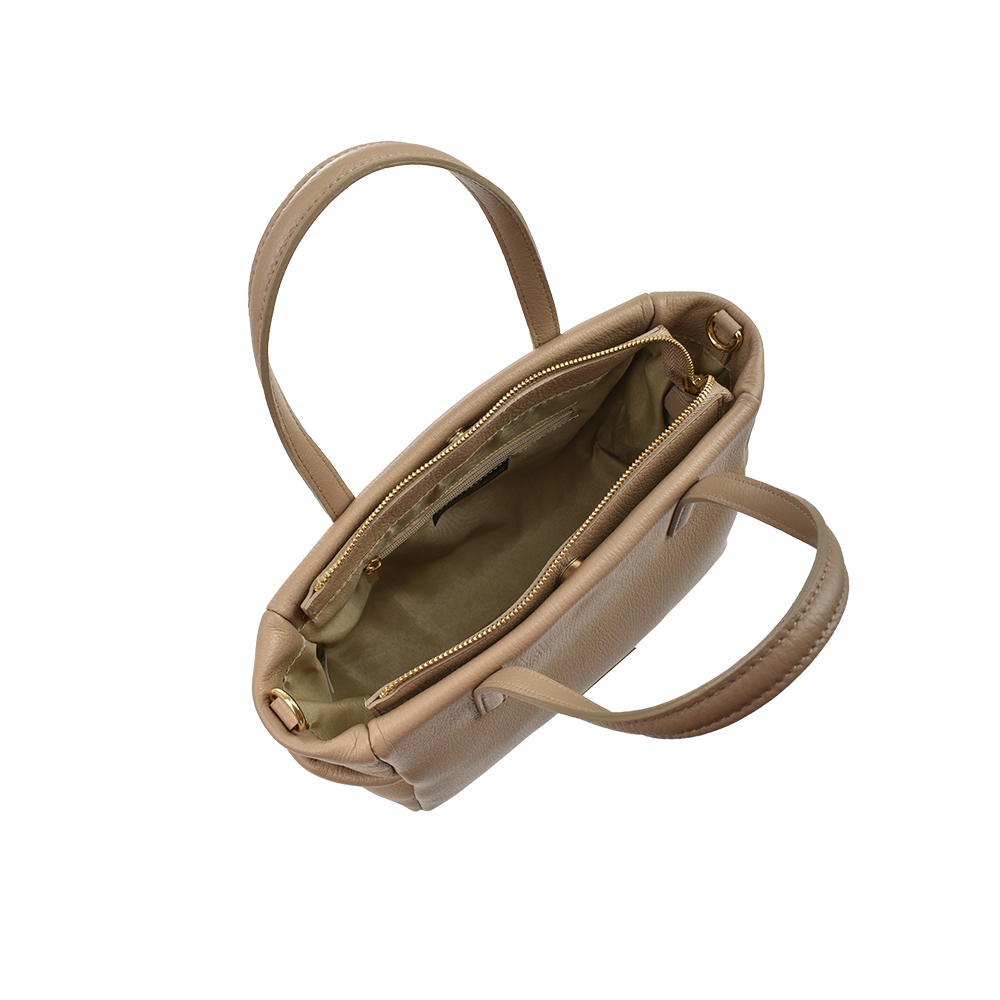 Geanta de mana din piele naturala Antonia Moretti AM1478, Grej, #4, Bagsy