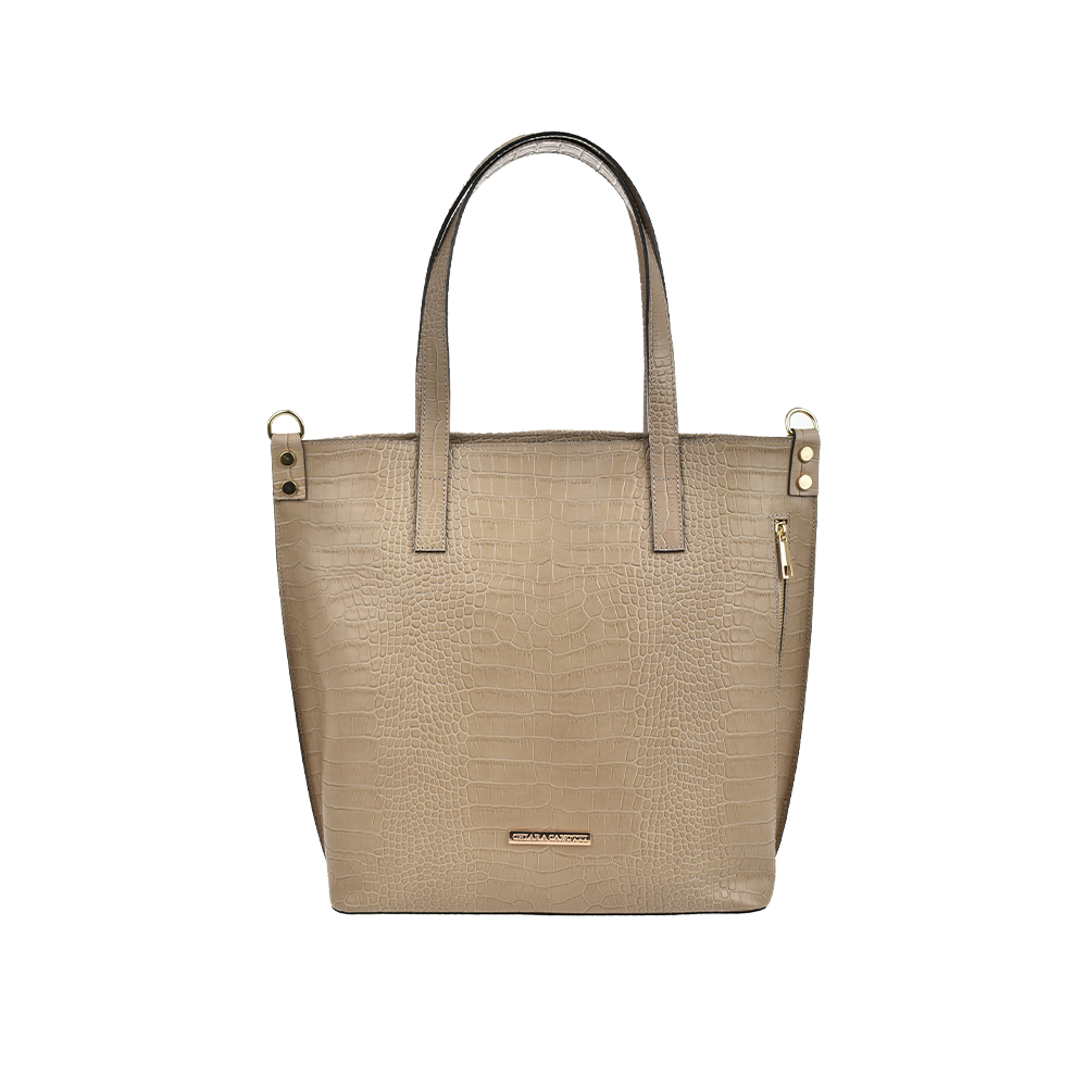 Geanta de mana din piele naturala Chiara Canotti CC1480, Grej, #1, Bagsy