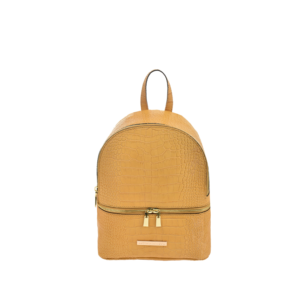 Rucsac dama din piele naturala Antonia Moretti AM1489, Galben, #1, Bagsy