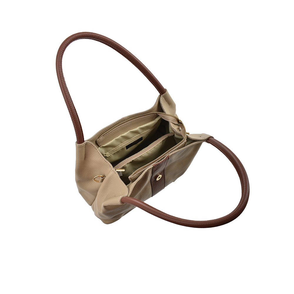 Geanta de mana din piele natuarala Chiara Canotti CC1492, Grej, #4, Bagsy