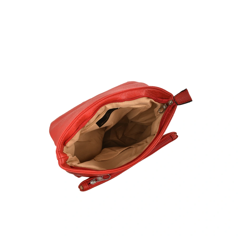 Rucsac dama din piele ecologica Francesca Rossi FR6412, Rosu, Nr. 4, Bagsy