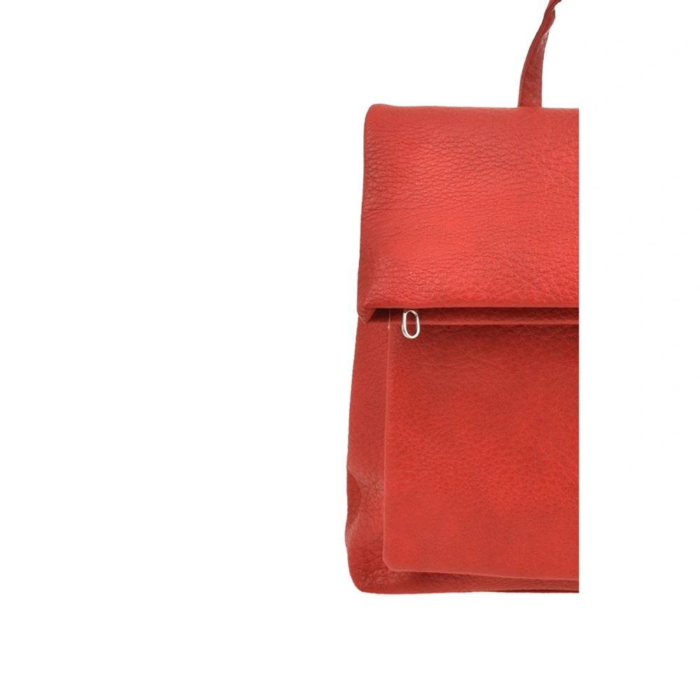 Rucsac dama din piele ecologica Francesca Rossi FR6412, Rosu, Nr. 5, Bagsy