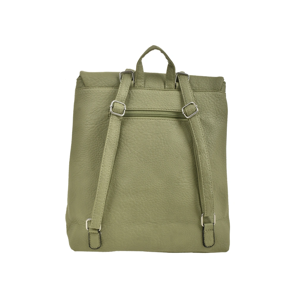 Rucsac dama din piele ecologica Francesca Rossi FR6412, Verde, #3, Bagsy