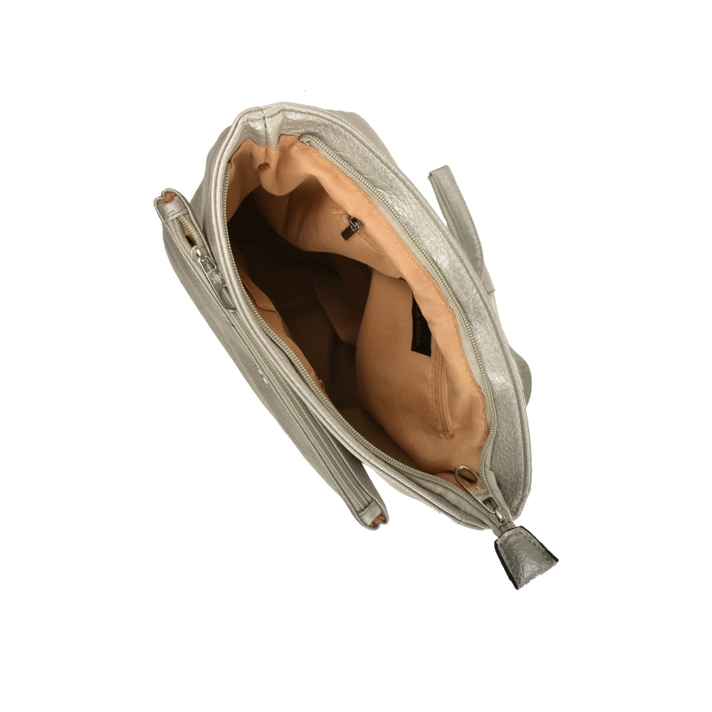 Rucsac dama din piele ecologica Francesca Rossi FR6412, Argintiu, #4, Bagsy