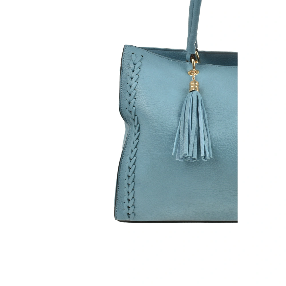 Geanta de mana din piele ecologica Francesca Rossi FR6416, Albastru Deschis, #5, Bagsy