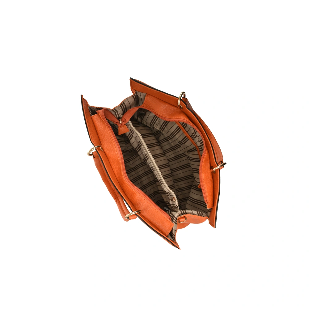 Geanta de mana din piele ecologica Francesca Rossi FR6416, Portocaliu, #4, Bagsy