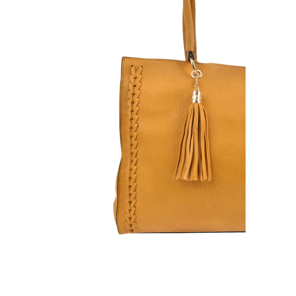 Geanta de mana din piele ecologica Francesca Rossi FR6416, Galben, Nr. 5, Bagsy