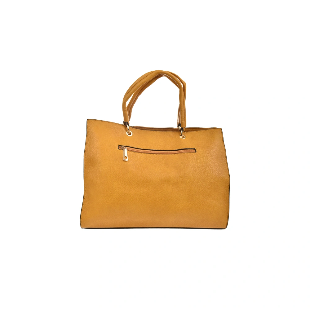 Geanta de mana din piele ecologica Francesca Rossi FR6416, Galben, Nr. 3, Bagsy