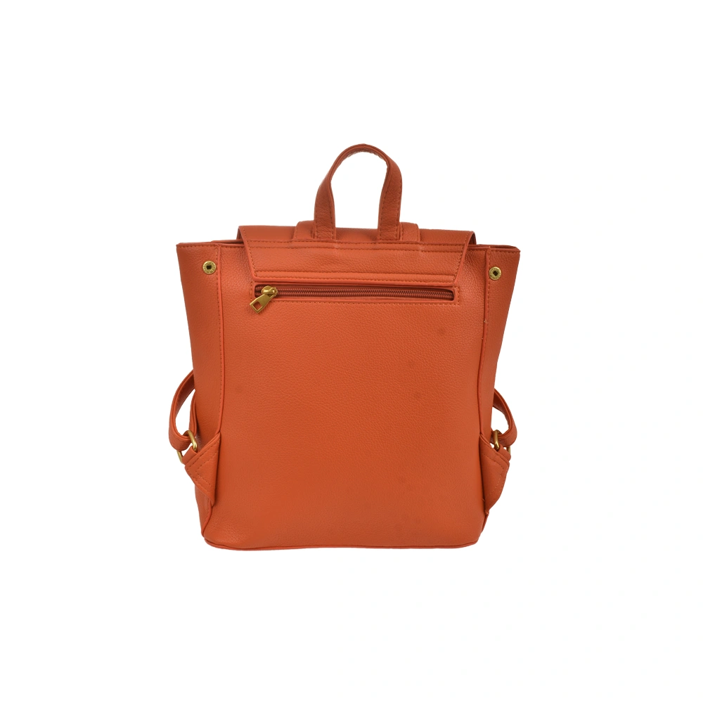 Rucsaca dama din piele ecologica Francesca Rossi FR6423, Portocaliu, Nr. 3, Bagsy