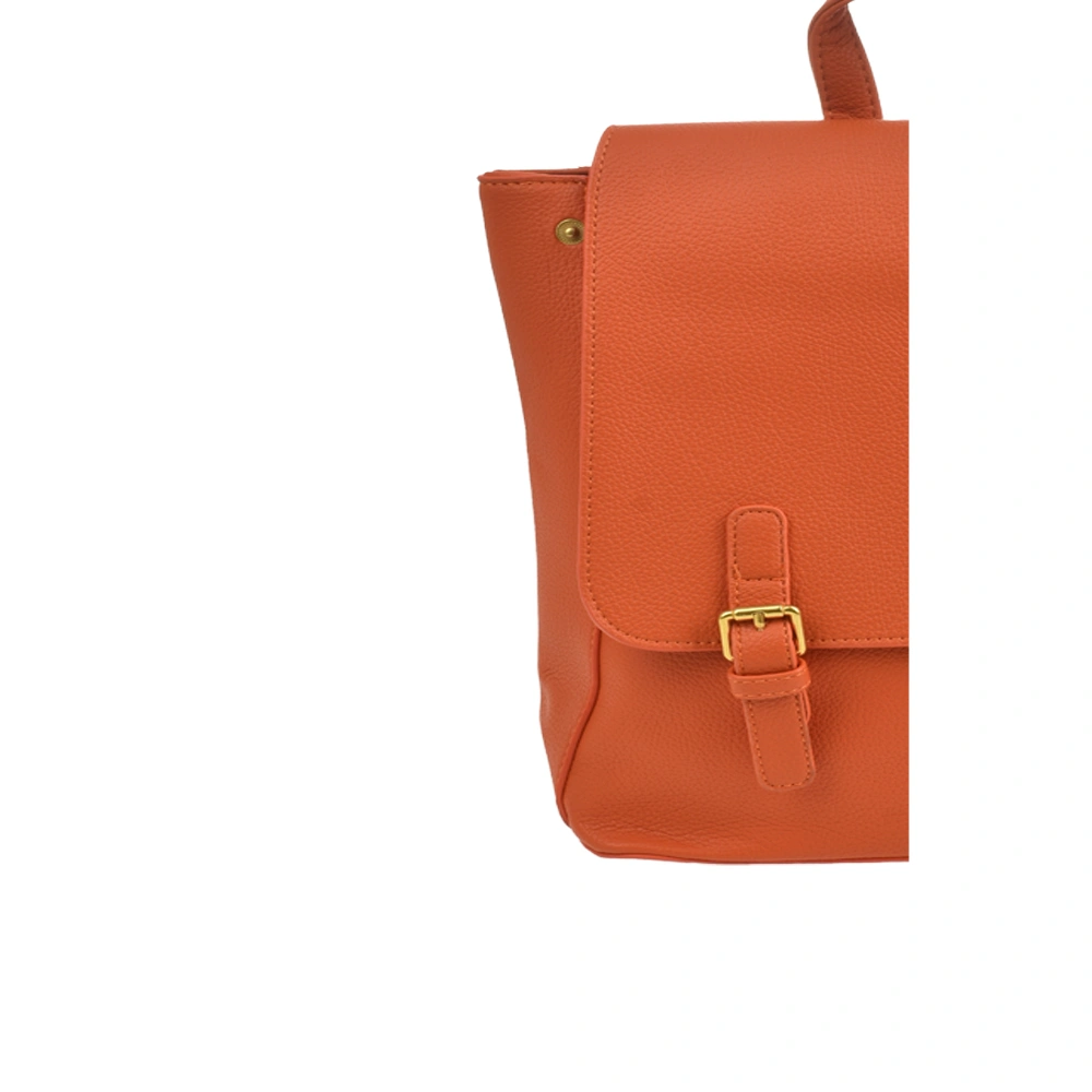 Rucsaca dama din piele ecologica Francesca Rossi FR6423, Portocaliu, Nr. 5, Bagsy