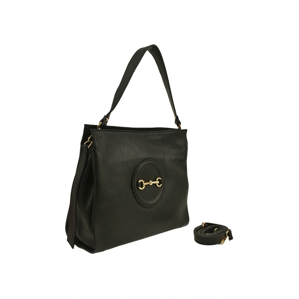 Geanta de umar din piele naturala Antonia Moretti AM1522, Negru, #2, Bagsy