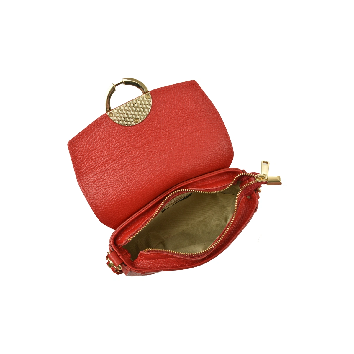 Geanta de umar din piele naturala Chiara Canotti CC1590, Rosu, #4, Bagsy