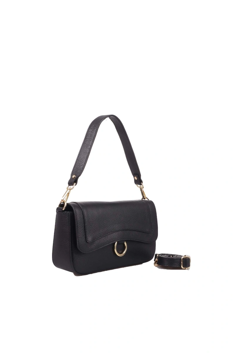 Geanta de umar din piele naturala Antonia Moretti AM1524, Negru, #1, Bagsy