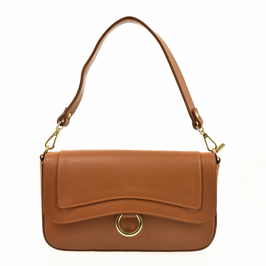 Geanta de umar din piele naturala Antonia Moretti AM1524, Cognac, #1, Bagsy