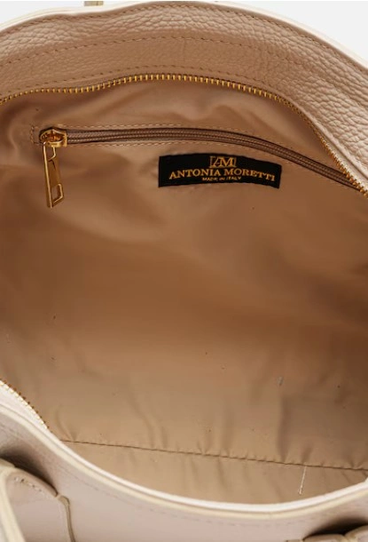 Geanta de mana din piele naturala Antonia Moretti AM1529, Bej, #3, Bagsy