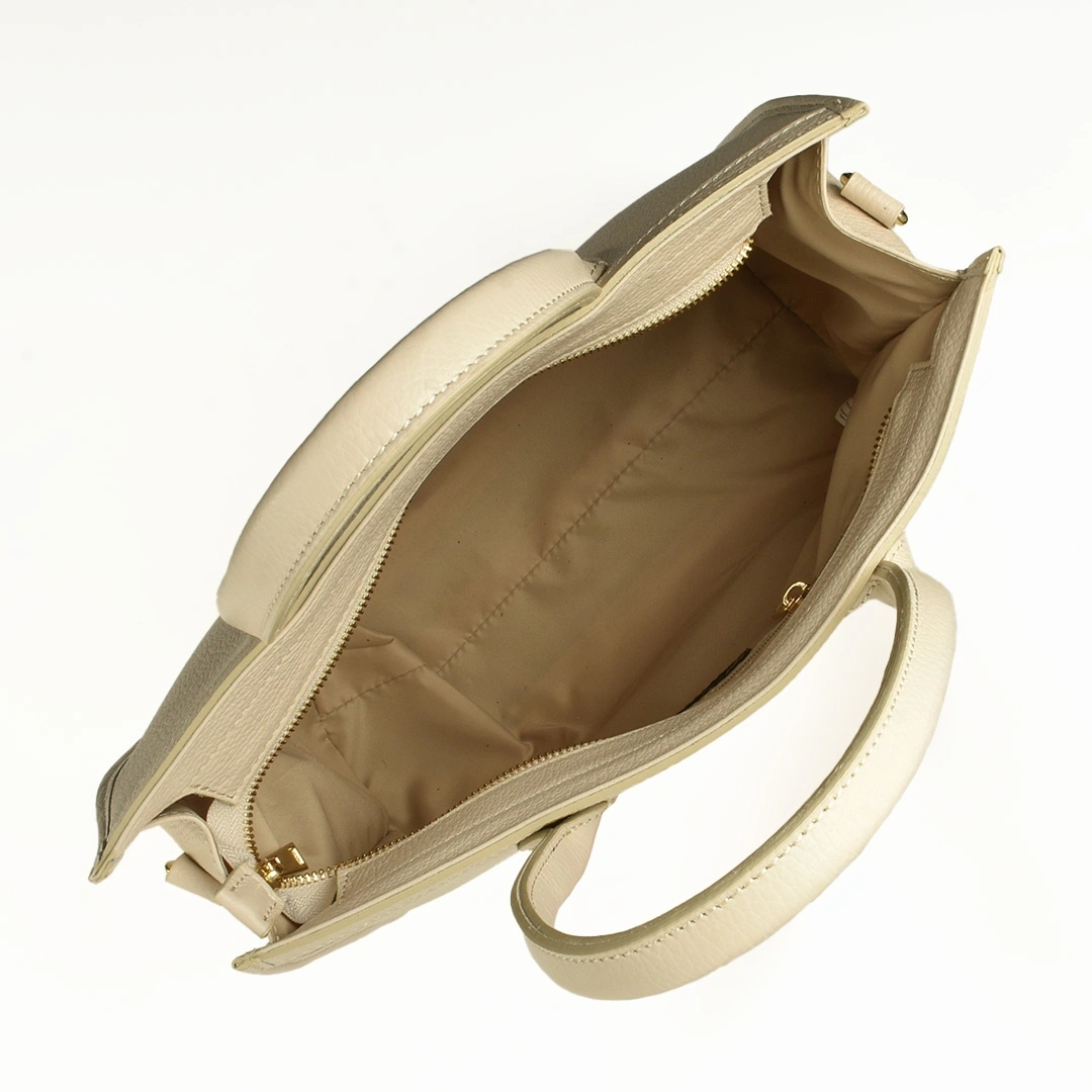 Geanta de mana din piele naturala Antonia Moretti AM1530, Bej, #4, Bagsy