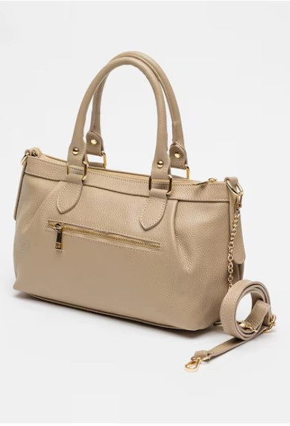 Geanta de umar din piele naturala Antonia Moretti AM1536, Grej, #2, Bagsy