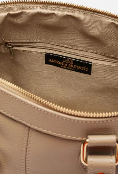 Geanta de umar din piele naturala Antonia Moretti AM1536, Grej, #3, Bagsy