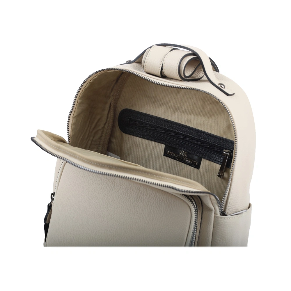 Rucsac dama din piele naturala Antonia Moretti AM1538, Bej, #4, Bagsy