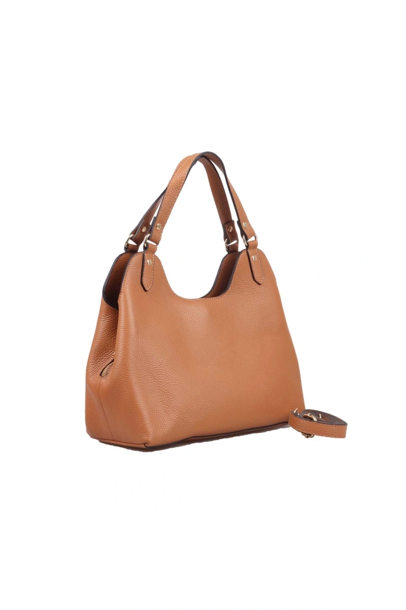 Geanta de umar din piele naturala Antonia Moretti AM1540, Cognac, #2, Bagsy