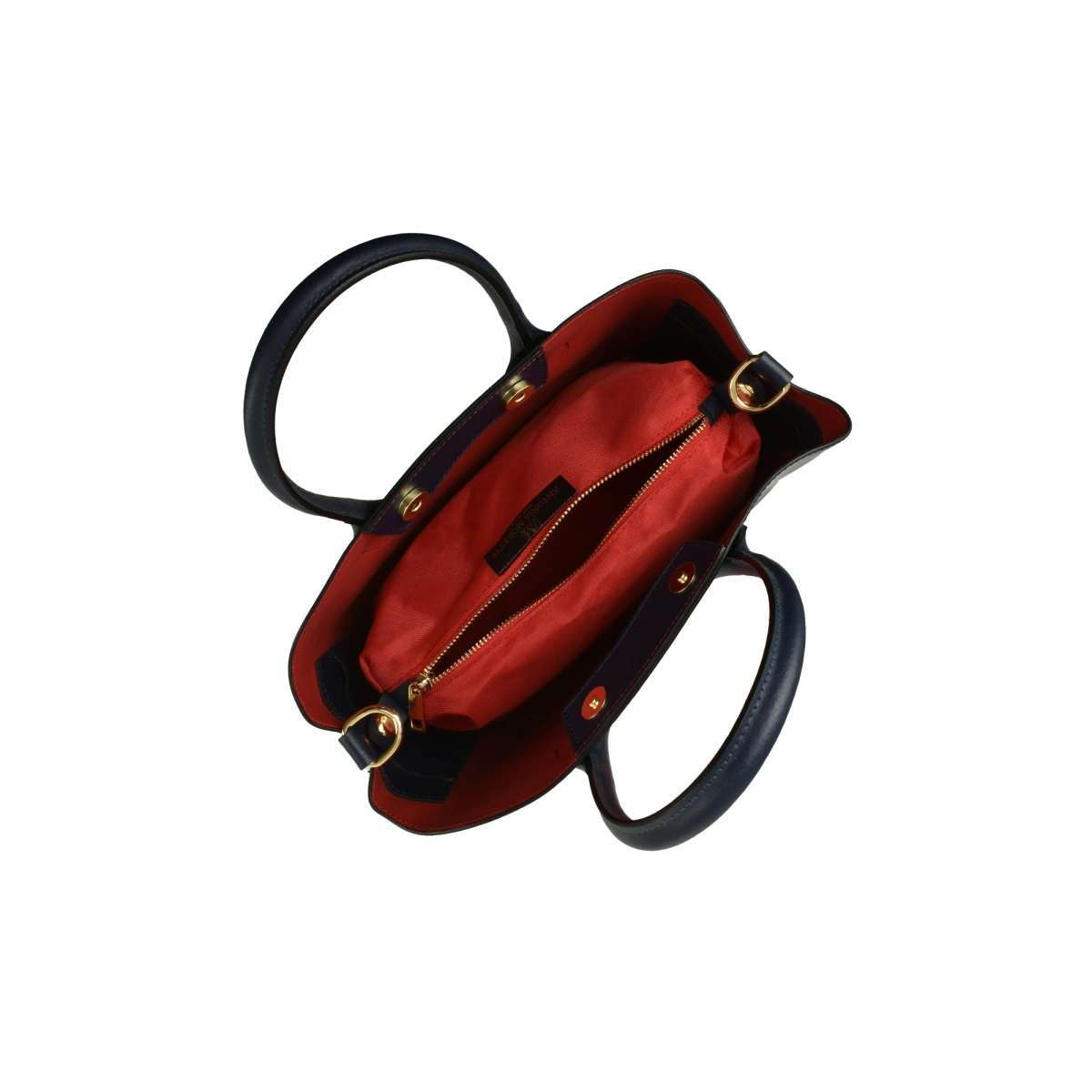 Geanta de umar din piele naturala Antonia Moretti AM1541, Albastru, #3, Bagsy