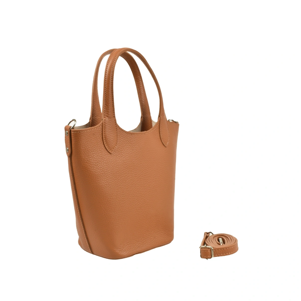 Geanta de umar din piele naturala Antonia Moretti AM1544, Cognac, #2, Bagsy