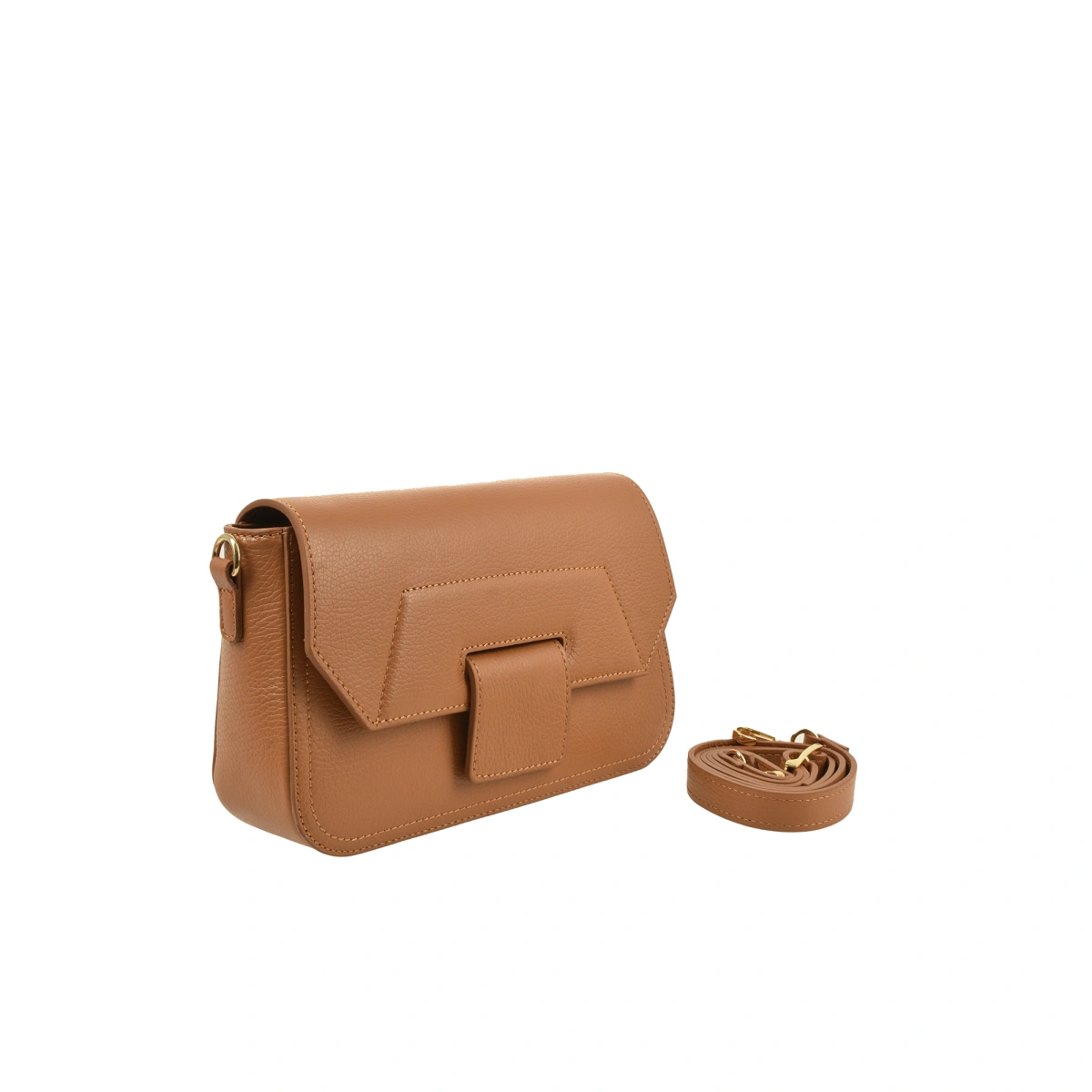 Geanta de umar din piele naturala Chiara Canotti CC1592, Cognac, #2, Bagsy