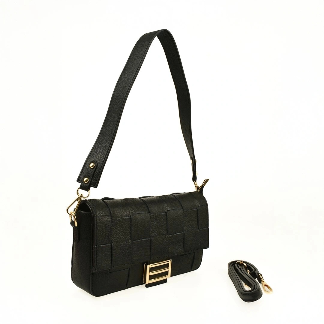 Geanta de umar din piele naturala Antonia Moretti AM1547, Negru, #2, Bagsy