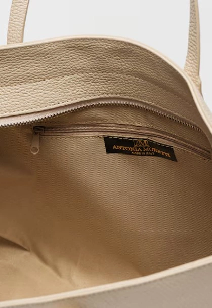 Geanta de umar din piele naturala Antonia Moretti AM1549, Bej, #4, Bagsy