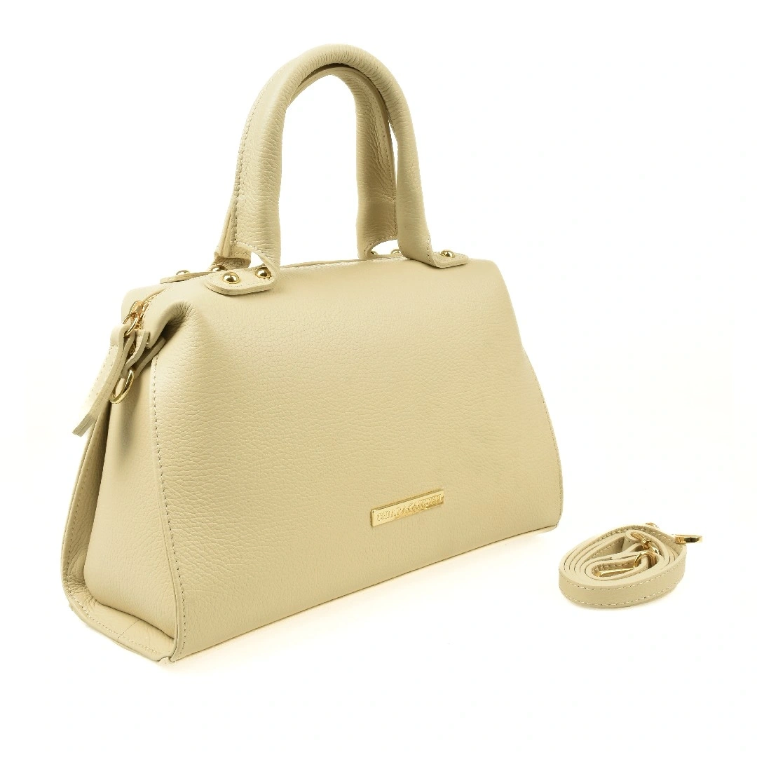 Geanta de mana din piele naturala Chiara Canotti CC1596, Bej, Nr. 2, Bagsy