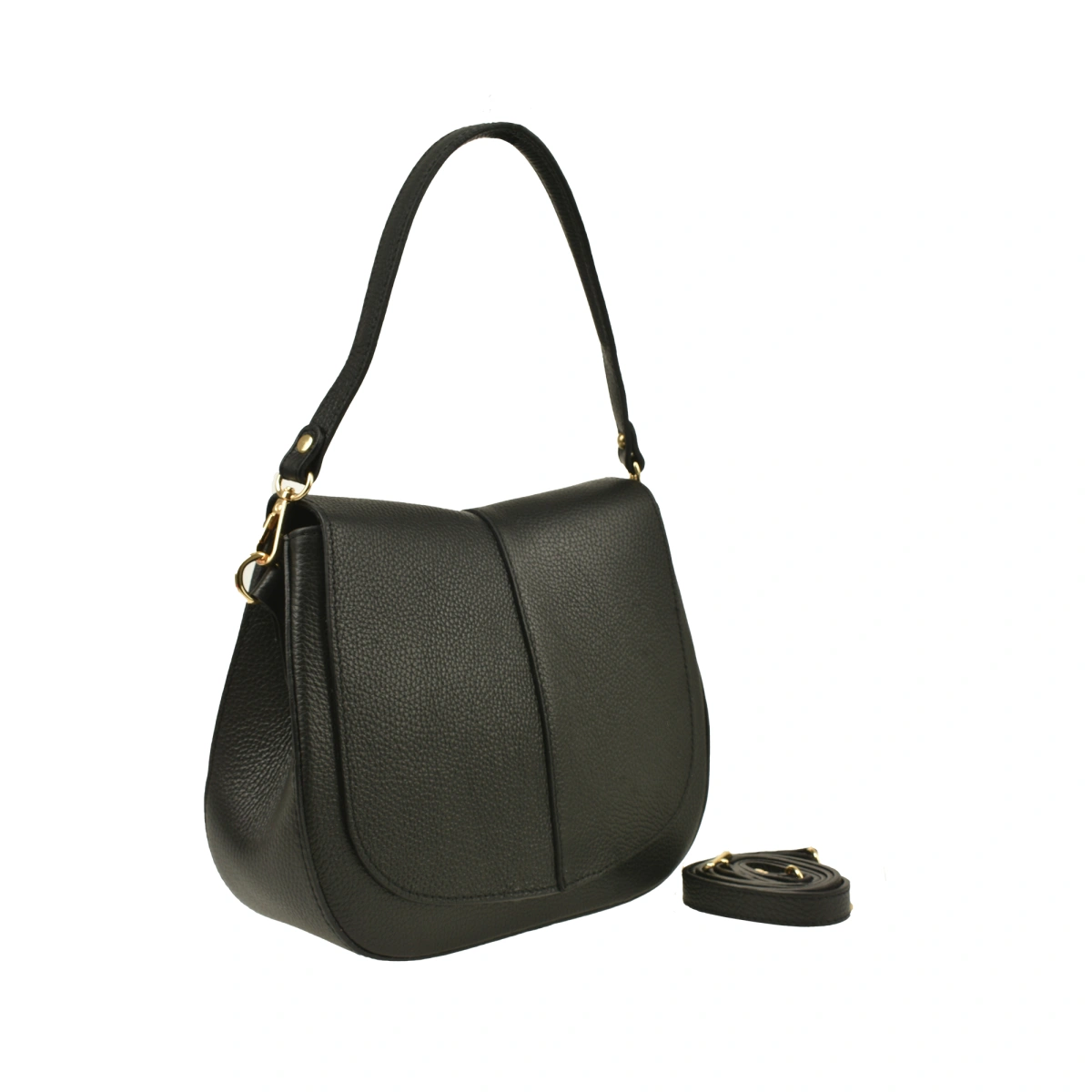 Geanta de umar din piele naturala Antonia Moretti AM1554, Negru, #2, Bagsy