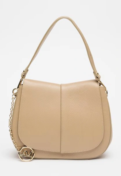 Geanta de umar din piele naturala Antonia Moretti AM1554, Grej, #1, Bagsy