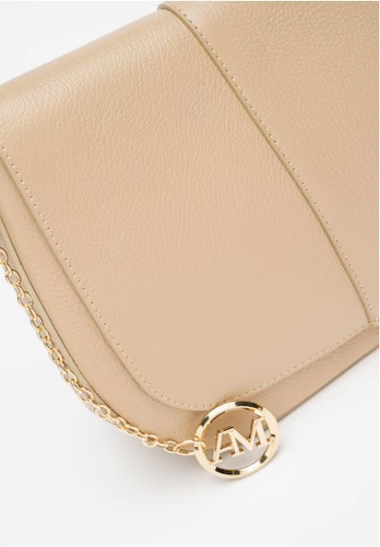 Geanta de umar din piele naturala Antonia Moretti AM1554, Grej, #3, Bagsy