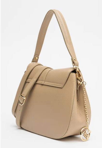 Geanta de umar din piele naturala Antonia Moretti AM1554, Grej, #2, Bagsy