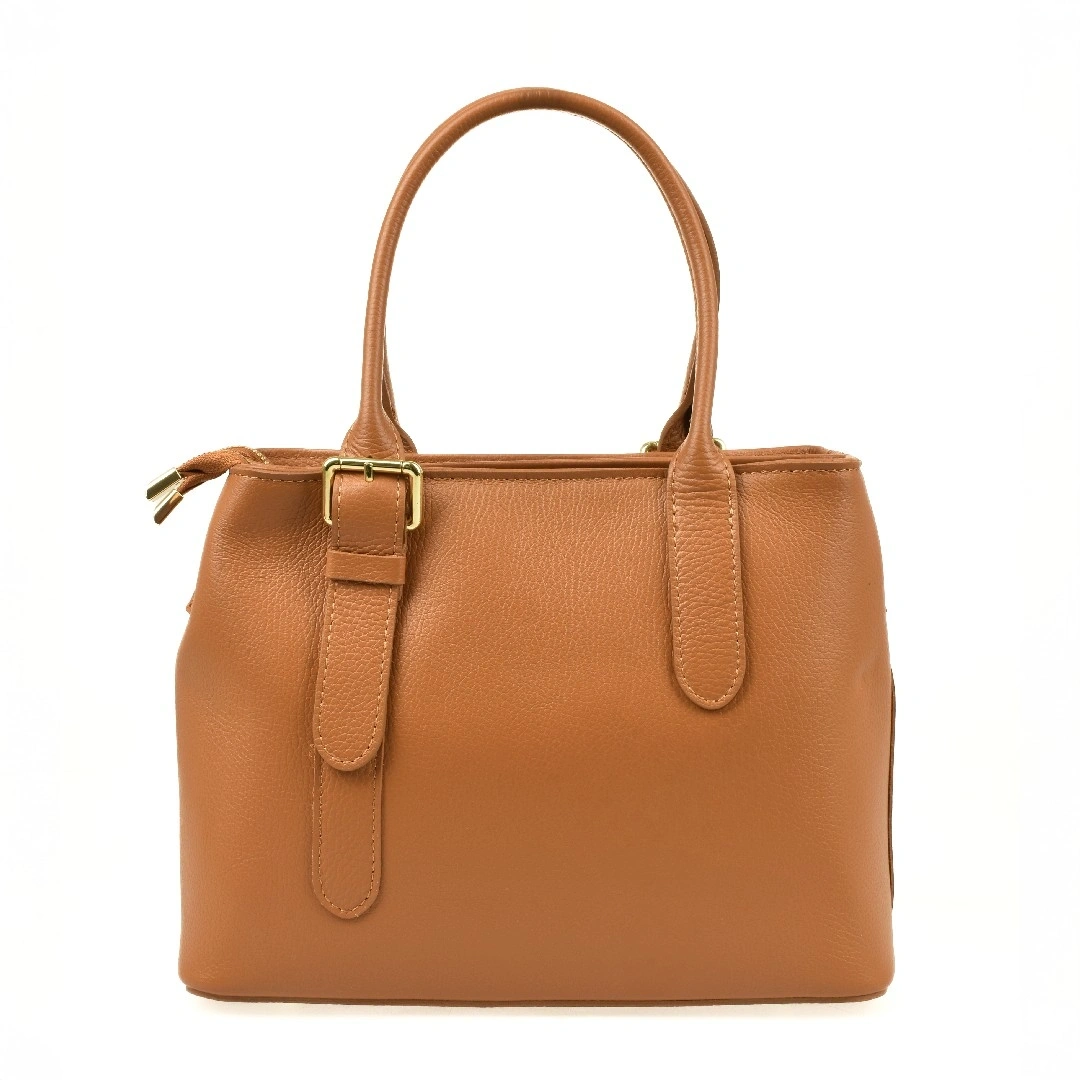 Geanta de mana din piele naturala Chiara Canotti CC1598, Cognac, #3, Bagsy