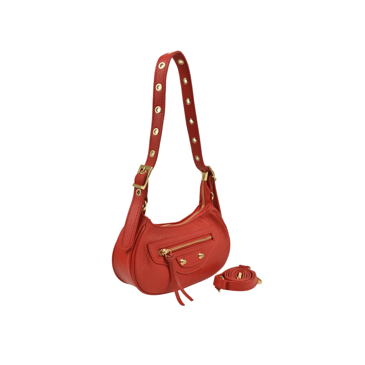 Geanta de umar din piele naturala Antonia Moretti AM1558, Rosu, #2, Bagsy