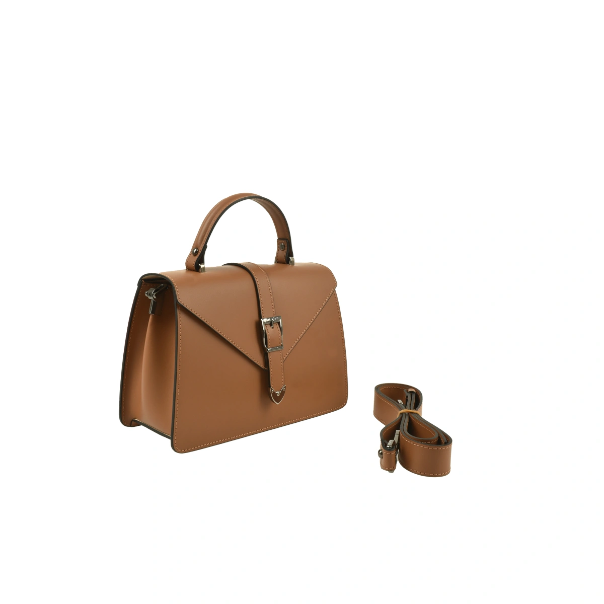 Geanta de umar din piele naturala Antonia Moretti AM1564, Cognac, #2, Bagsy