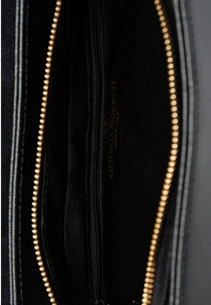 Geanta de umar din piele naturala Antonia Moretti AM1565, Negru, #4, Bagsy