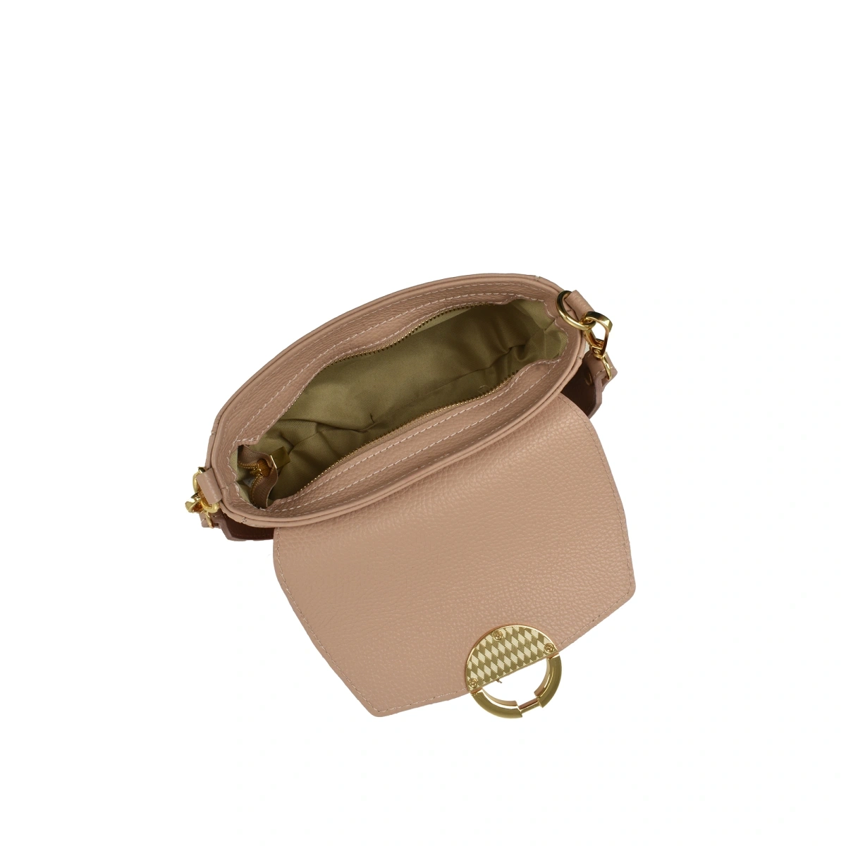 Geanta de umar din piele naturala Chiara Canotti CC1609, Roz prafuit, #4, Bagsy