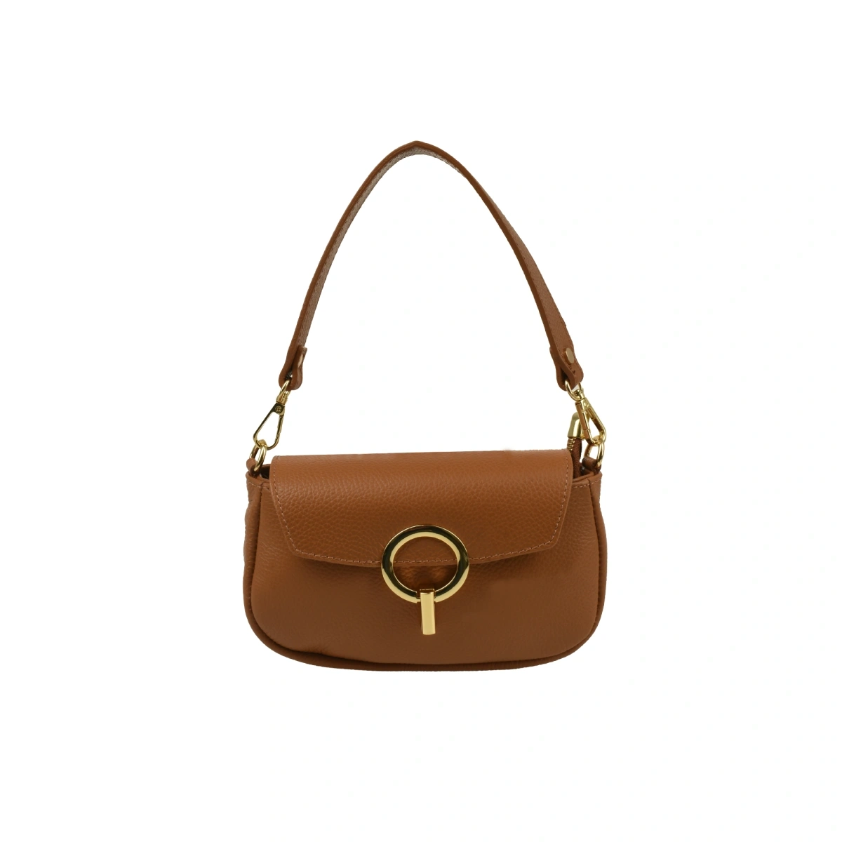 Geanta de umar din piele naturala Chiara Canotti CC1609, Cognac, #1, Bagsy