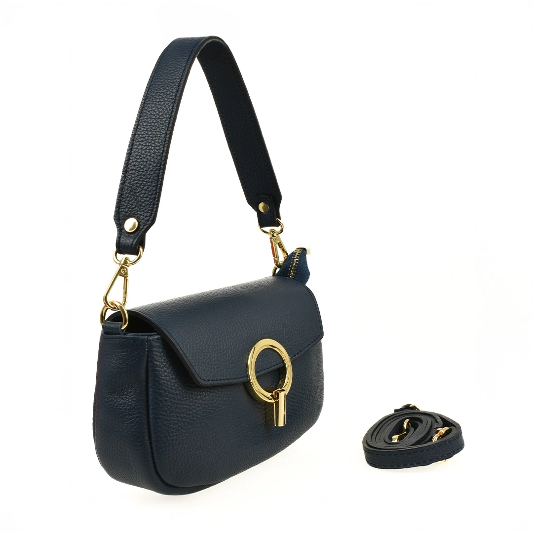 Geanta de umar din piele naturala Chiara Canotti CC1609, Albastru, #2, Bagsy