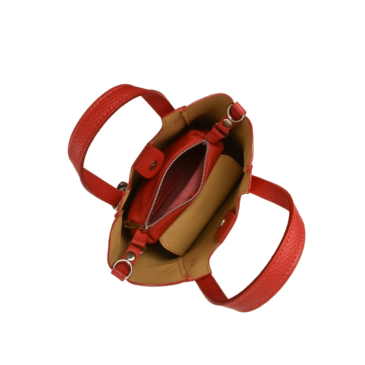 Geanta de umar din piele naturala Chiara Canotti CC1616, Rosu, #4, Bagsy