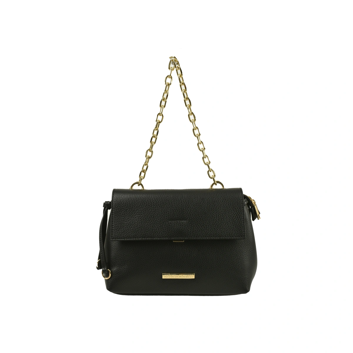 Geanta de umar din piele naturala Antonia Moretti AM1569, Negru, #1, Bagsy