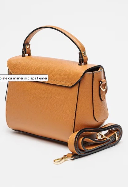 Geanta de mana din piele naturala Chiara Canotti CC1621, Cognac, #2, Bagsy