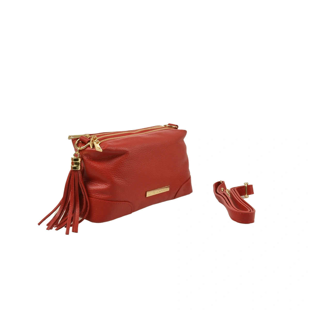 Geanta de umar din piele naturala Antonia Moretti AM1571, Rosu, #2, Bagsy