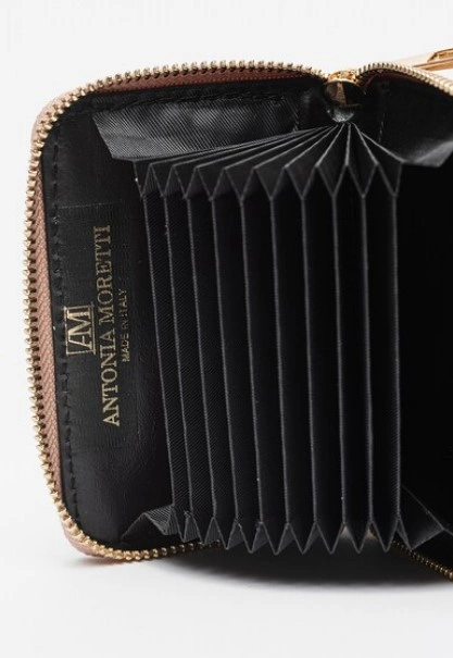 Portofel dama din piele naturala Antonia Moretti AM1573, Roz prafuit, #3, Bagsy