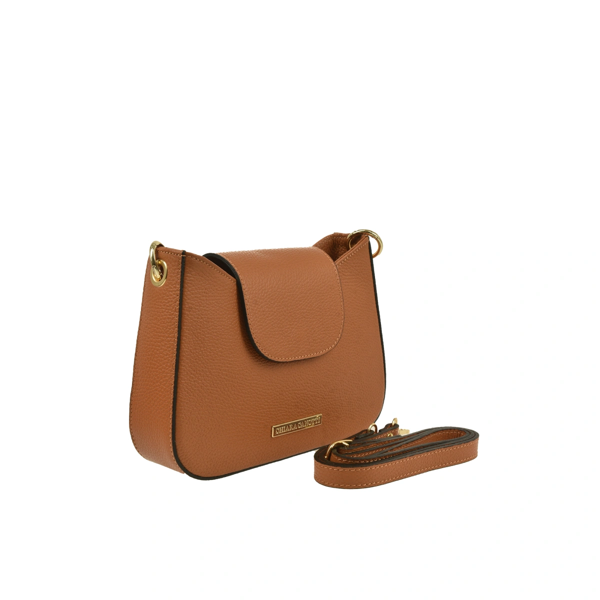 Geanta de umar din piele naturala Chiara Canotti CC1631, Cognac, #3, Bagsy