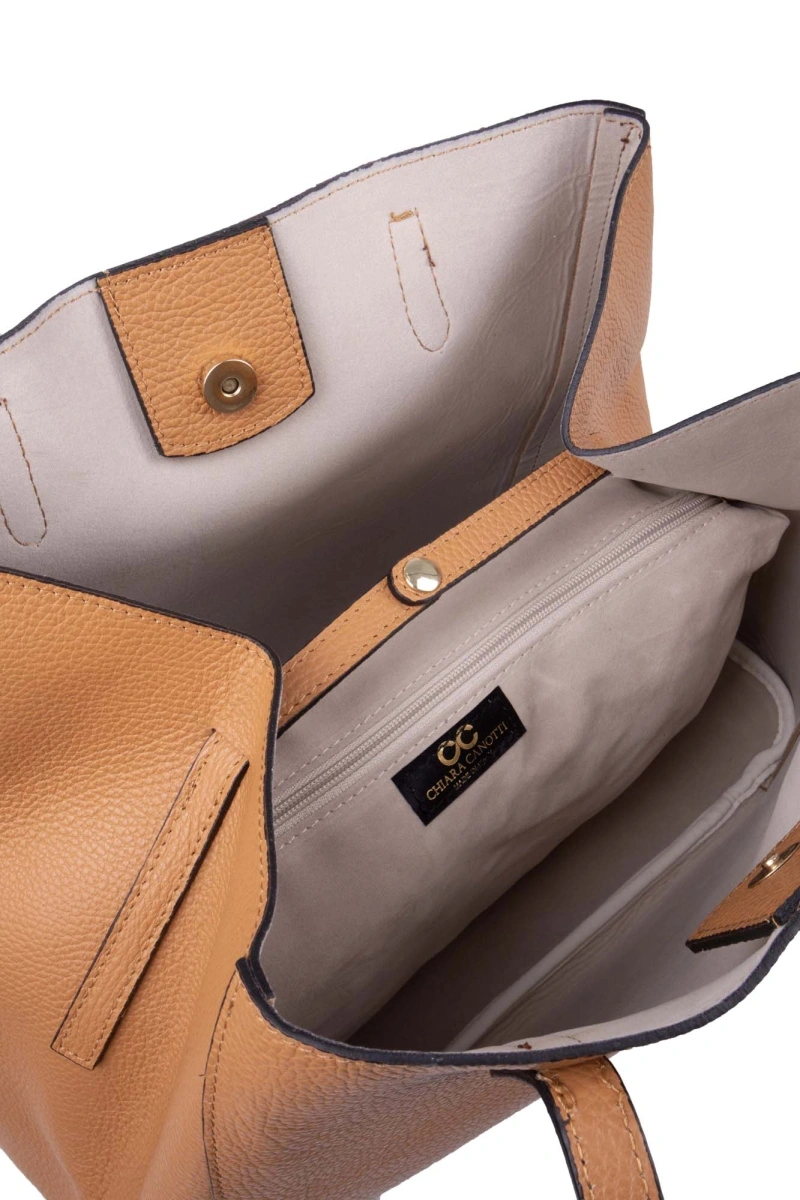 Geanta de umar din piele naturala Chiara Canotti CC1633, Cognac, #3, Bagsy