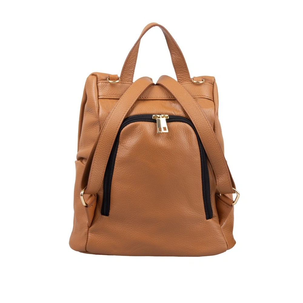 Rucsac dama din piele naturala Chiara Canotti CC1634, Cognac, #2, Bagsy